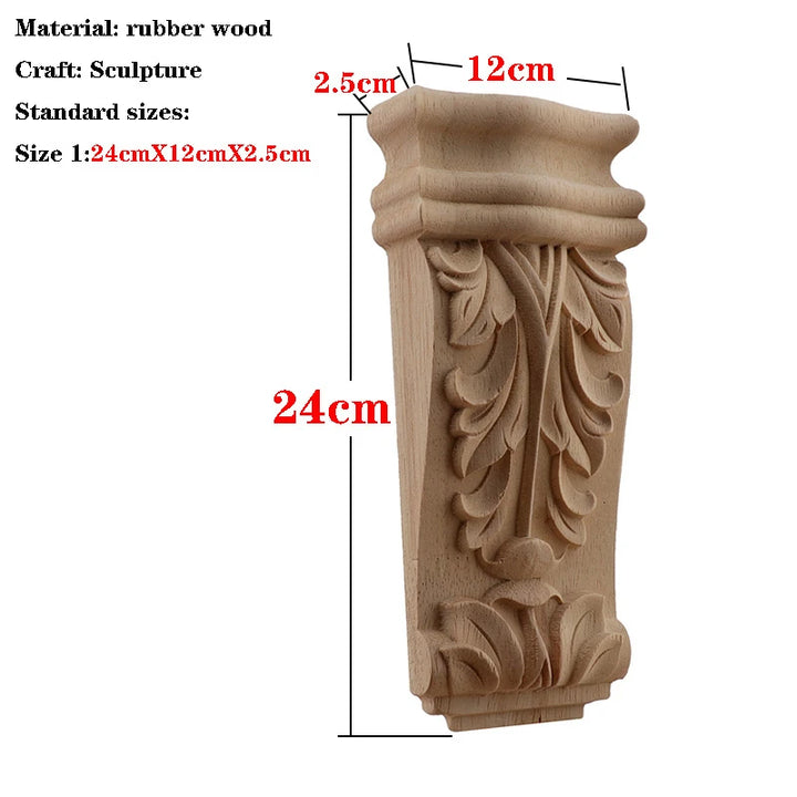 Retro Vintage Wood Carved Onlay Applique Carpenter Frame Decal Furniture