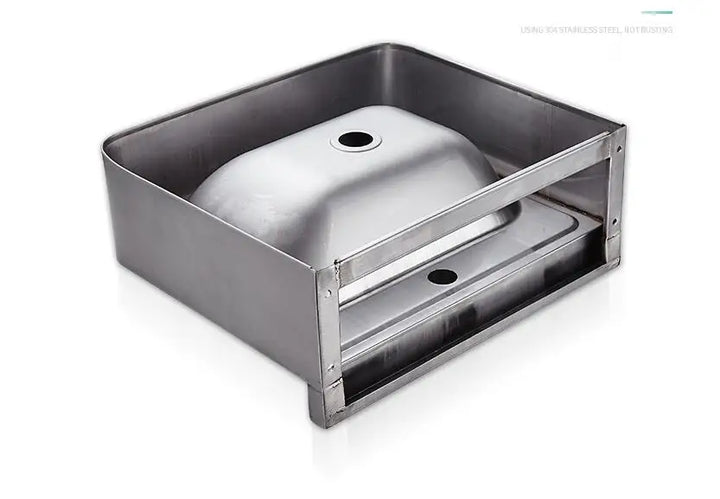 Bathroom wall mounted 304 Stainless steel  sqaure basin with faucet set