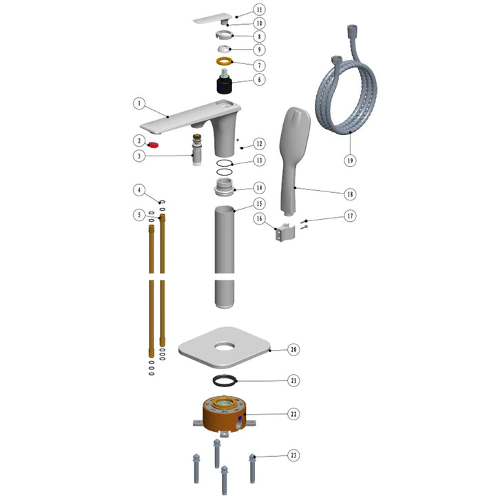 White and Gold Floor Mounted Bathtub Faucet Freestanding Tub Mixer Crane with Handshower Floor Mounted Claw Foot.