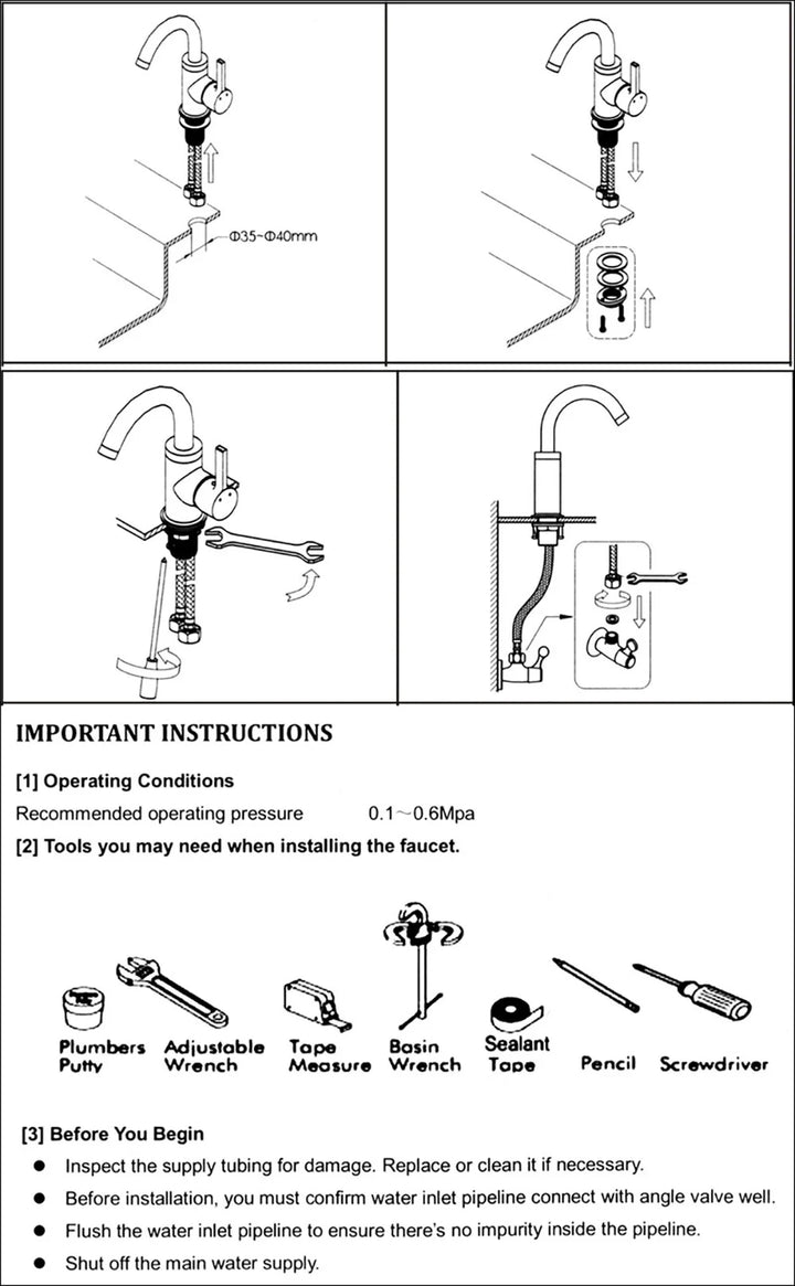 Brushed Nickel Basin Faucet Black Bathroom Faucet Deck Mounted Basin Sink Tap Mixer Hot & Cold Water Stainless Steel Faucet