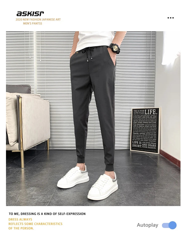 Pantalones Hombre Summer New Men Trousers Korean Luxury Clothing Streetwear Slim Fit Cargo Pants Slim Fit Casual Work Wear 36-28