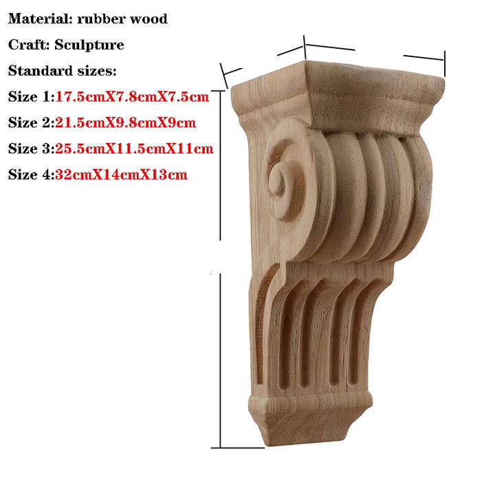 Retro Vintage Wood Carved Onlay Applique Carpenter Frame Decal Furniture
