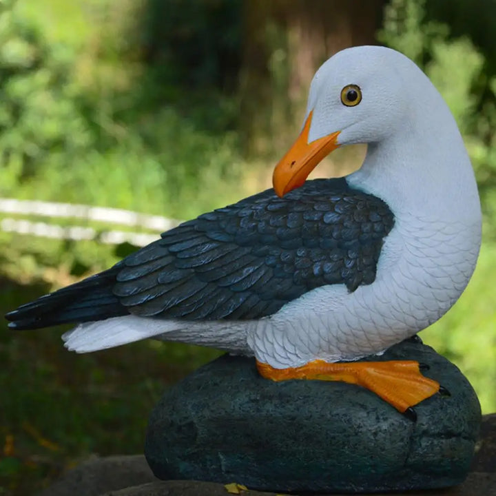 Resin Statue Realistic Sea-gull Sculpture Garden Artificial Sea-Bird Decoration 2 Types Decorative Ornament Home Art For Indoor