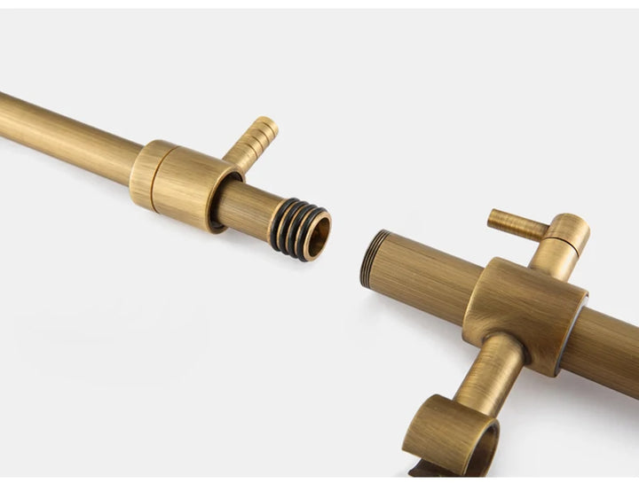 Antique Rain Shower Faucets Set with Hand Brass Wall Mounted Shower Mixer for Bathroom Bath Luxury Rainfall Shower Set EL4006T