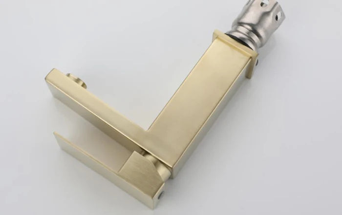 stainless steel brushed Gold bathroom Faucet Deck Mounted Basin Sink Tap Mixer Hot & Cold Water mixer Faucet