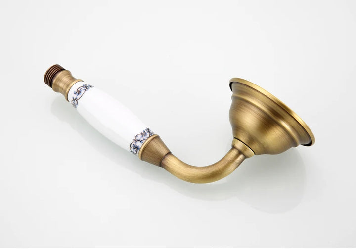 Brass&Porcelain Bathroom Hand Shower Head Rainfall Shower Faucet  Bracket Shower Hose