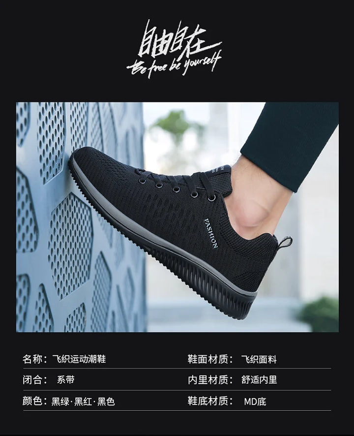 Light Sports Shoes Men Women Black Knit Sneakers Big Size 48 Breathable Casual Walking Shoes Zapatillas