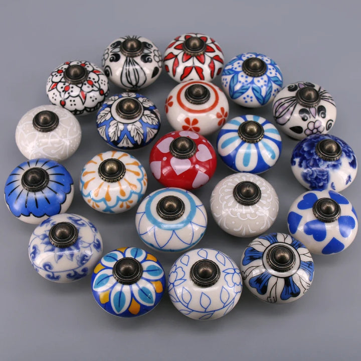 Vintage Ceramic  Kitchen Cupboard Door Drawer Knob Pull Hardware