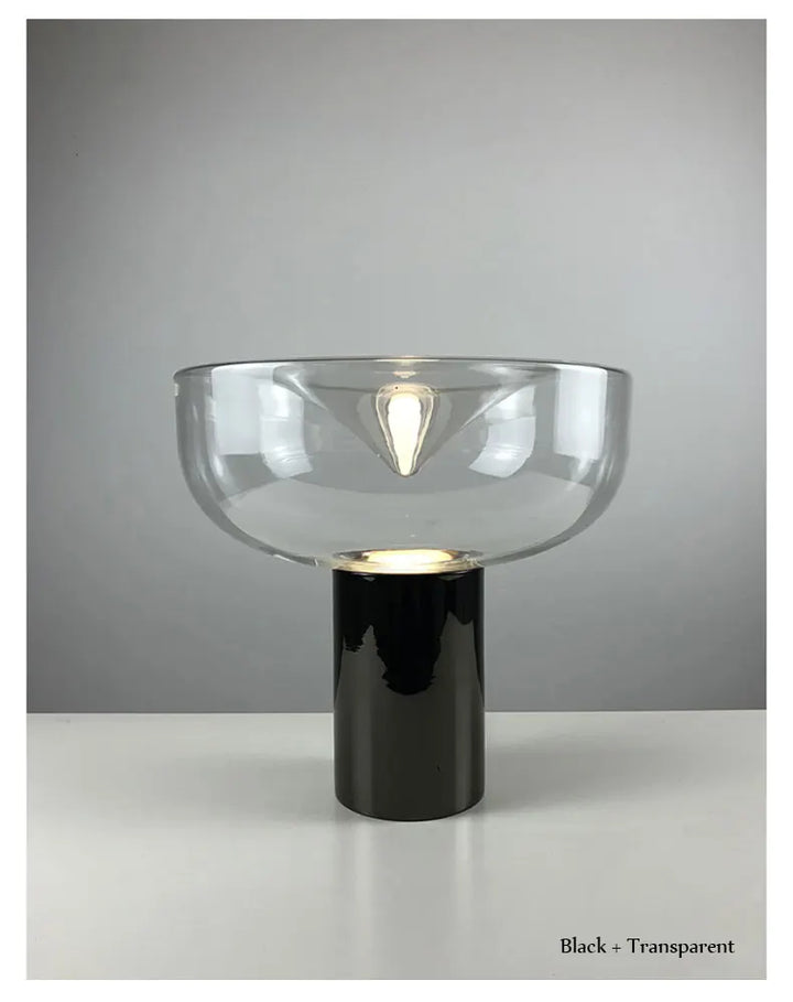 Nordic Clear Glass Table Lamp Creative Swirl Design Gold Hardware Plating Smoky Gray Bedroom Decoration LED E27 Desk Lamp