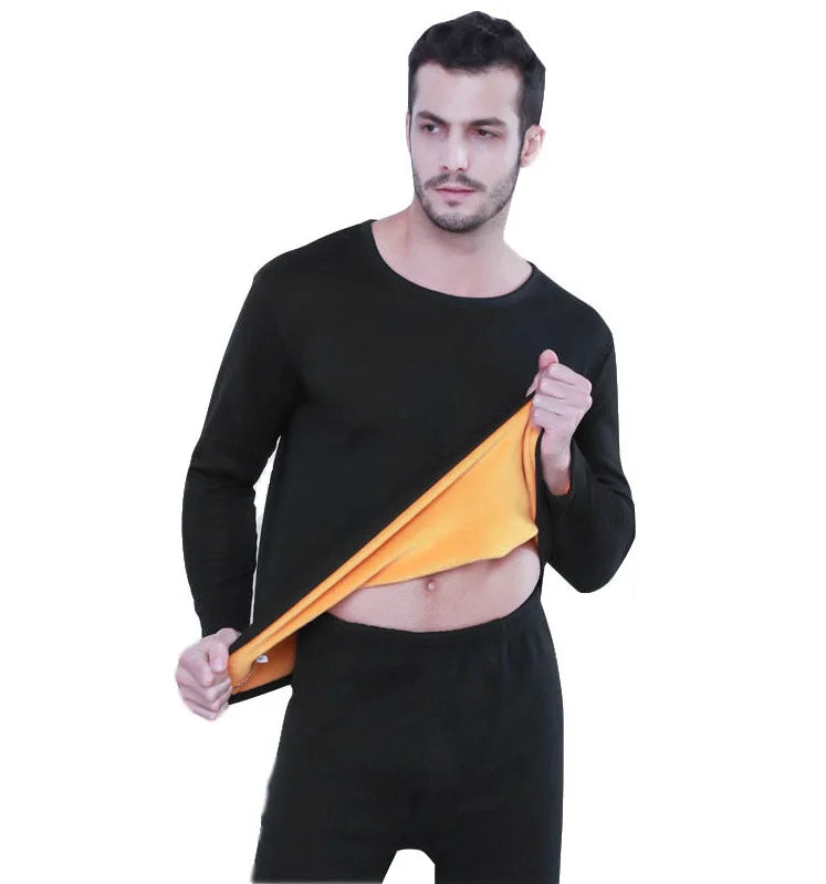 Thermal Underwear men Winter Women Long Johns sets fleece keep warm in cold weather size L to 6XL