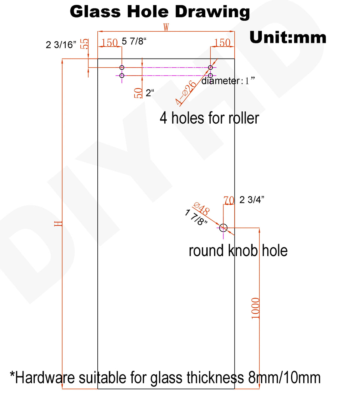 DIYHD Easy Mount Stainless Steel Glass Sliding Barn Door Interior Partition Door Office Glass Door Sliding Track Kit