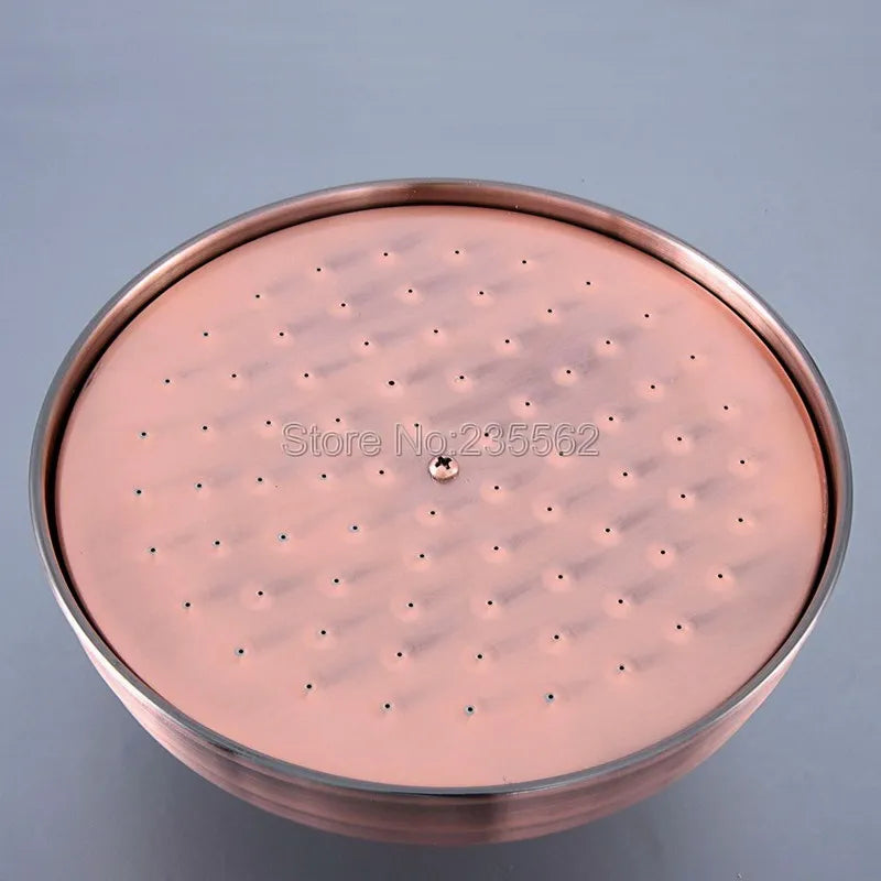 8 Inch Round Rainfall Shower Head Rainfall Bathroom Top Sprayer Antique Red Copper Rain Showerhead Lsh258
