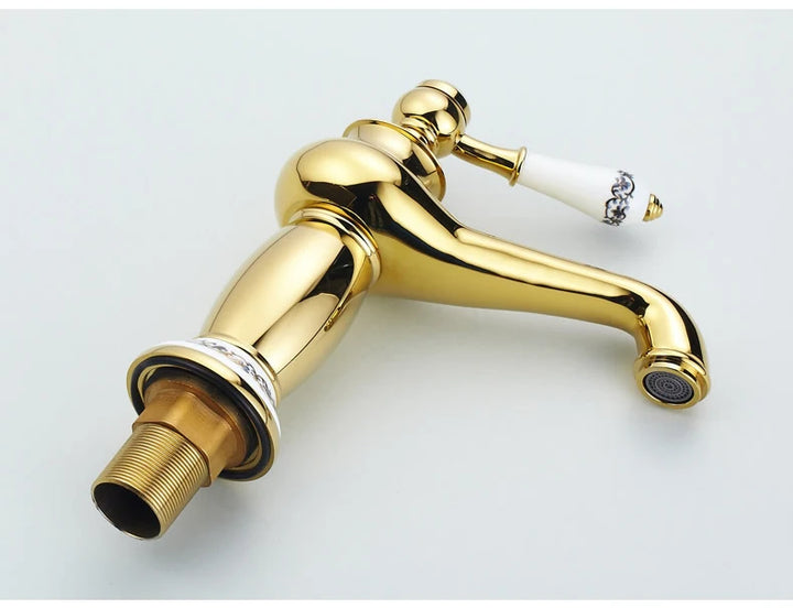 Bathroom Antique Bronze Finish Brass Basin Sink Solid Brass Faucets Single Handle Water Mixer Taps Bath Crane  ELFCT001