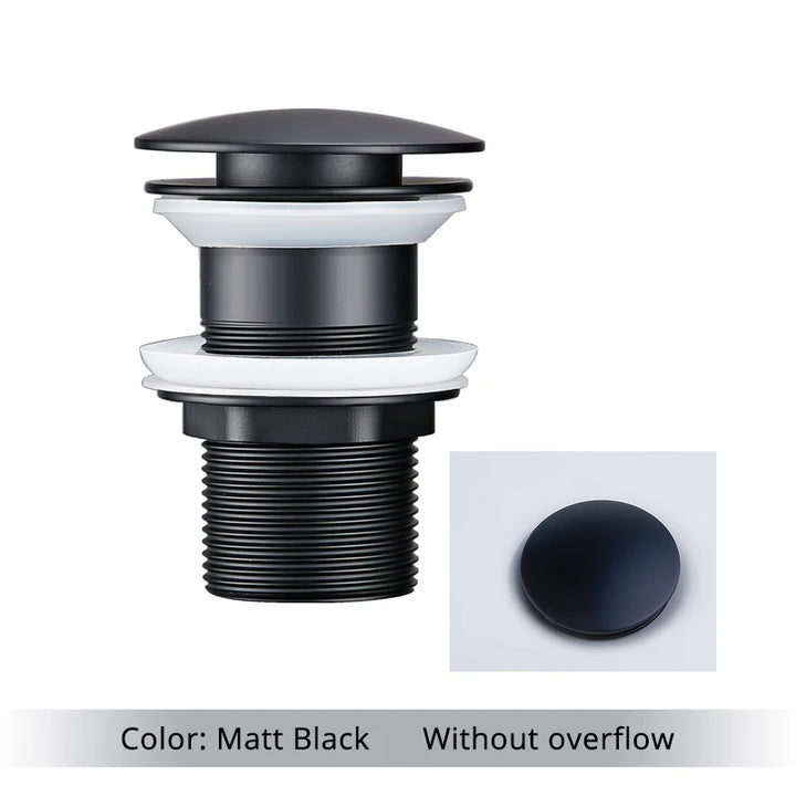 Bathroom Sink Stopper Washbasin Pop Up Drain Plug Cover Waste Pipe Drainer With Or Without Overflow For Bath Accessories