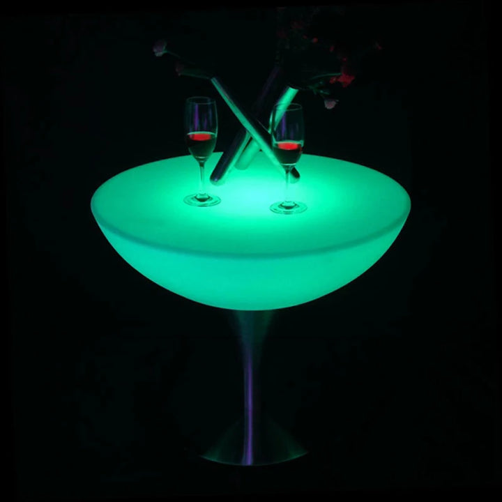LED Illuminated Furniture Bar Table Set, SK-LF18 (D60*H56cm) 1pc+4pcs LED Cube Stool Diameter 40cm,for Outdoor Bar Party