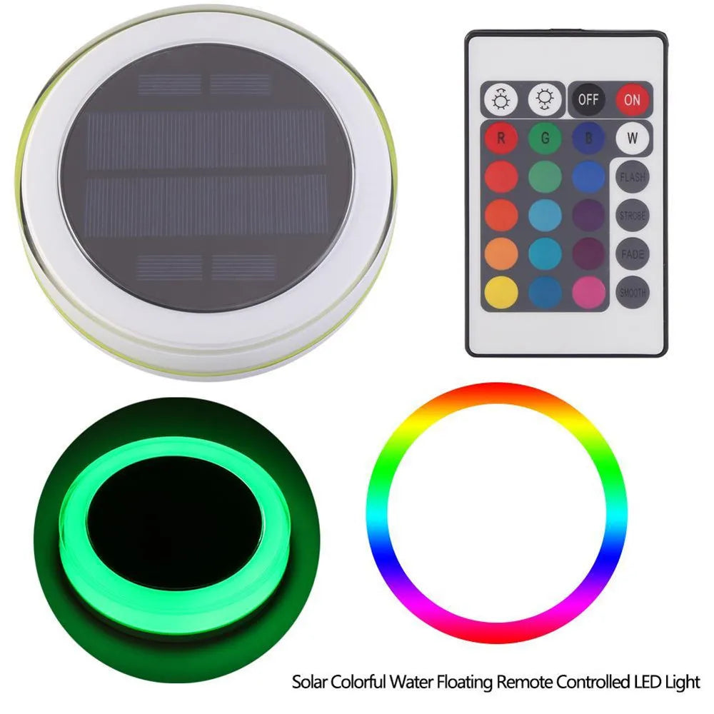 RGB Submersible Lamp Boat Solar Garden Outdoor LED Pool Lights Floating Light Bulb With RGB Remote Control Or APP Control