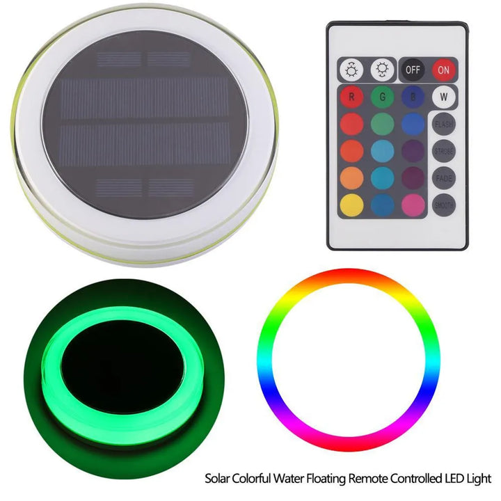 RGB Submersible Lamp Boat Solar Garden Outdoor LED Pool Lights Floating Light Bulb With RGB Remote Control Or APP Control