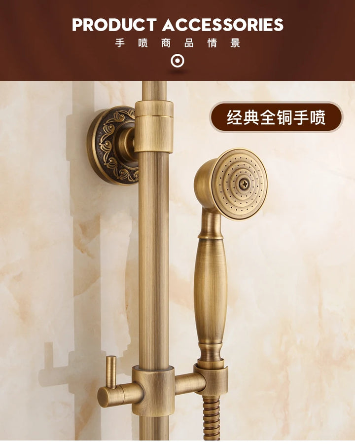 Brass&Porcelain Bathroom Hand Shower Head Rainfall Shower Faucet  Bracket Shower Hose