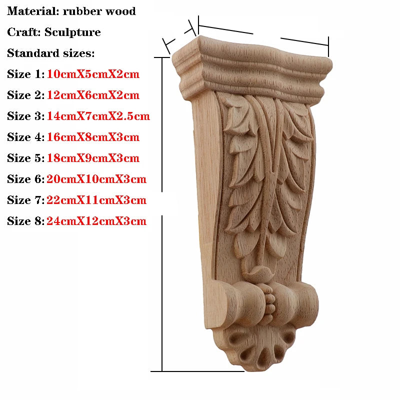 Retro Vintage Wood Carved Onlay Applique Carpenter Frame Decal Furniture