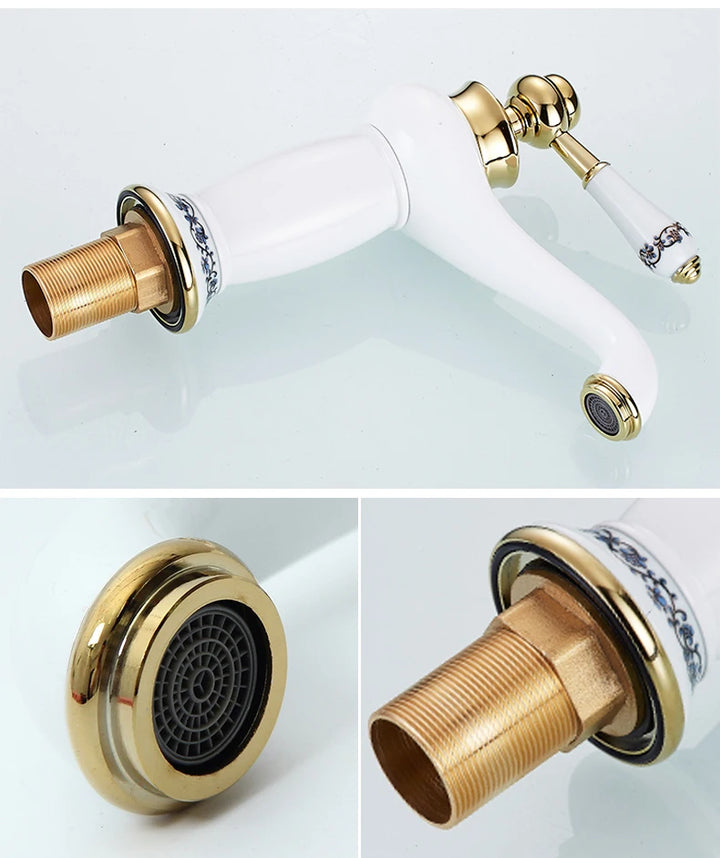 Bathroom Antique Bronze Finish Brass Basin Sink Solid Brass Faucets Single Handle Water Mixer Taps Bath Crane  ELFCT001