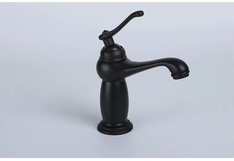 Bathroom Antique Bronze Finish Brass Basin Sink Solid Brass Faucets Single Handle Water Mixer Taps Bath Crane  ELFCT001