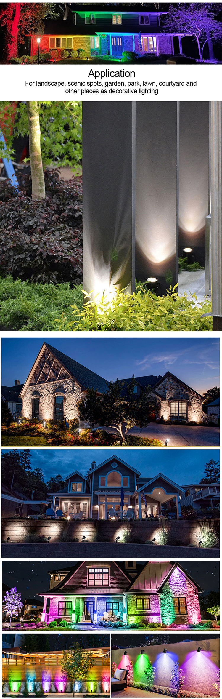 Smart Tuya RGB Landscape Light LED Garden Lamp Waterproof APP Control 16 Million Colors Outdoor Yard Lawn Spotlights