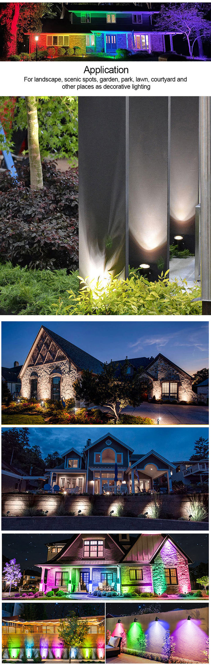 Smart Tuya RGB Landscape Light LED Garden Lamp Waterproof APP Control 16 Million Colors Outdoor Yard Lawn Spotlights