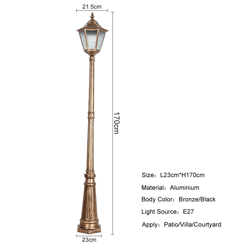 (H≈1.7M) European Outdoor Garden Light Waterproof Garden Villa Lawn Lamp Garden Engineering Special Lamps