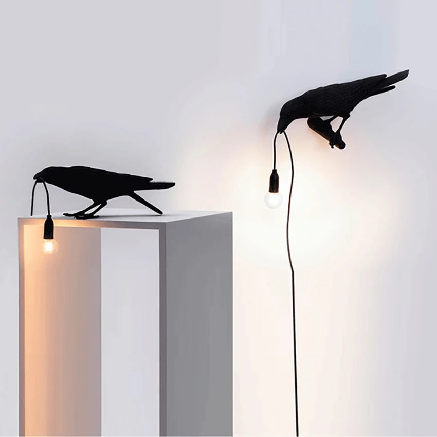 Modern Table Light,E12 Wall Lamp Resin Bird Light for Home Decoration Living Room Foyer Study Bedroom Nightstand Lights