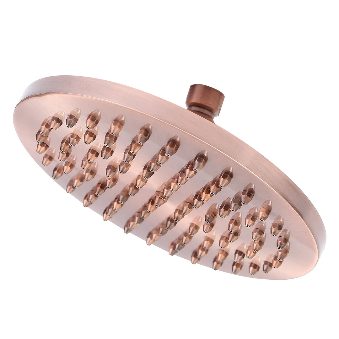 Antique Red Copper 8 inch Round Rainfall Shower Head & Hand Shower Head 1.5 Shower Hose Brass Handshower Bracket Wall Shower Arm