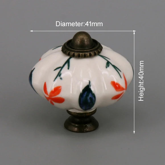 One Piece Vintage Ceramic Door Knobs for Cabinet Drawer, Closet Cupboard Wardrobe  furniture door  Pull Handle