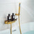 Quyanre Black Waterfall Bathtub Shower Faucets Wall Mount Shower Mixer Tap Faucets Hot Cold Bath Shower Tap BaRobinet Baignoire