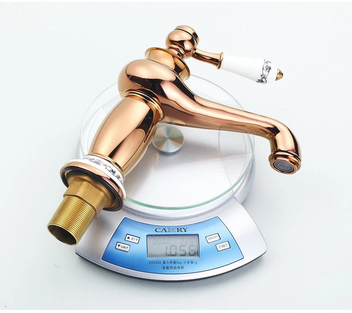 Bathroom Antique Bronze Finish Brass Basin Sink Solid Brass Faucets Single Handle Water Mixer Taps Bath Crane  ELFCT001
