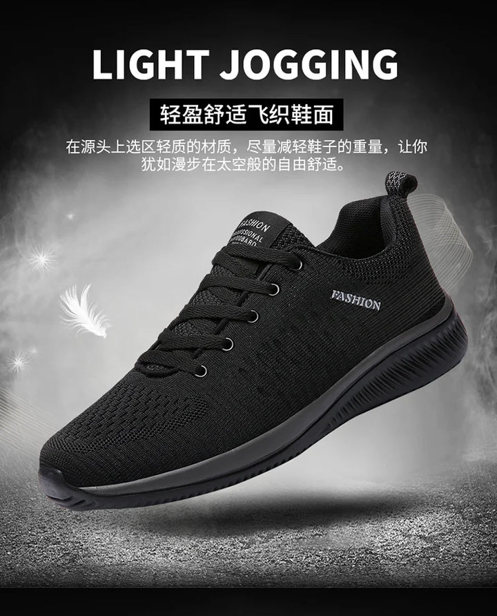 Light Sports Shoes Men Women Black Knit Sneakers Big Size 48 Breathable Casual Walking Shoes Zapatillas