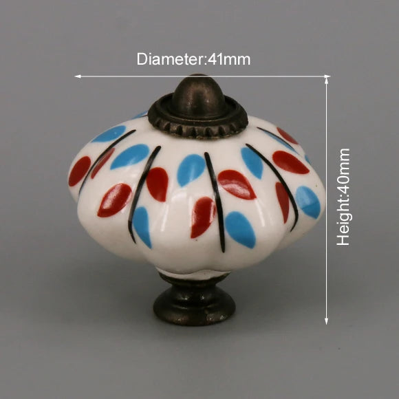 One Piece Vintage Ceramic Door Knobs for Cabinet Drawer, Closet Cupboard Wardrobe  furniture door  Pull Handle