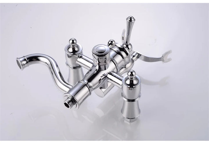 ELLEN Wall Mounted Bathroom Bath Faucet with Hand Shower Black Bath Tub Mixer Tap Bath Shower Mixer ELS2300