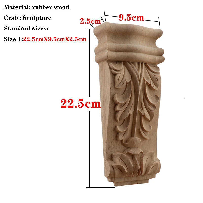 Retro Vintage Wood Carved Onlay Applique Carpenter Frame Decal Furniture