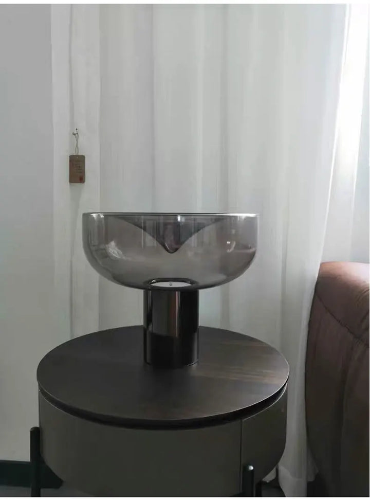 Nordic Clear Glass Table Lamp Creative Swirl Design Gold Hardware Plating Smoky Gray Bedroom Decoration LED E27 Desk Lamp