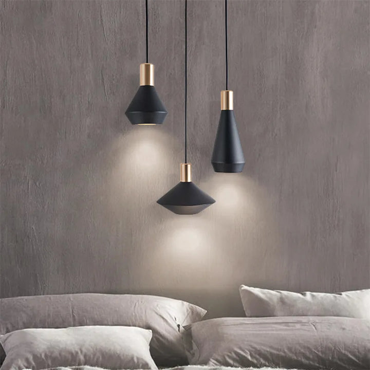 SANDYHA Black White Pendant Lights Lustres Para Sala De Jantar Lamp for Bedroom Lampe Chevet Hanglamp Salon Plafond Chandeliers