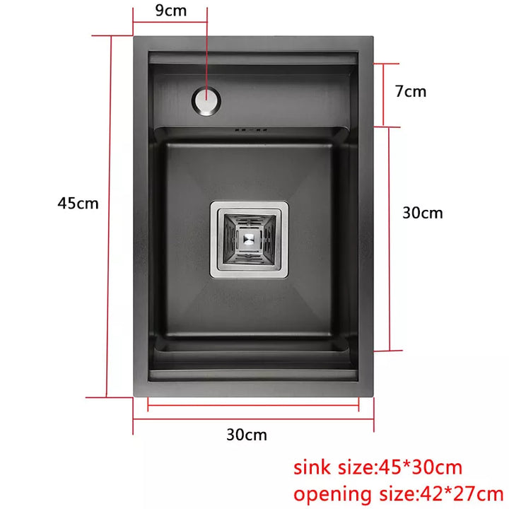 Hidden Kitchen Sink Single Bowl Small Size Stainless Steel  Balcony Concealed Sinks