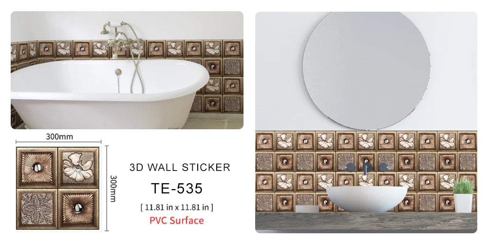 15PCS Wall Sticker Waterproof PVC imitation brick Wallpapers for TV walls living room bedroom kitchen kids rooms painted surface