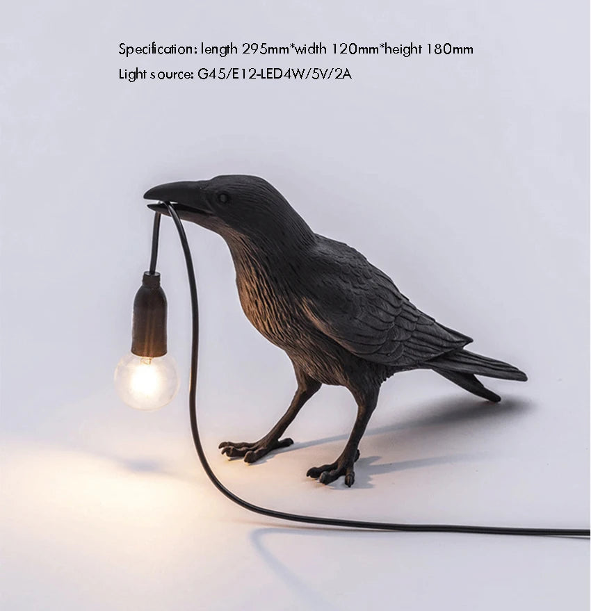 Modern Table Light,E12 Wall Lamp Resin Bird Light for Home Decoration Living Room Foyer Study Bedroom Nightstand Lights