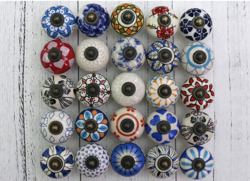 Vintage Ceramic  Kitchen Cupboard Door Drawer Knob Pull Hardware