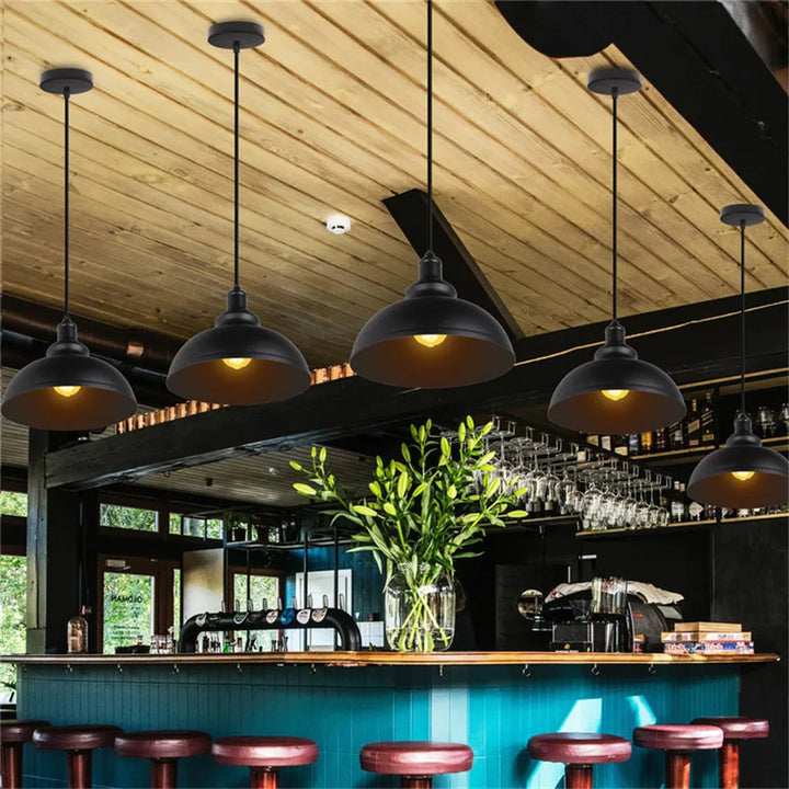 Loft Industrial Retro Iron Pendant Lights Lampshade for Restaurant Clothing Store Light Cafe Cover Kitchen Home Hanging Lamp
