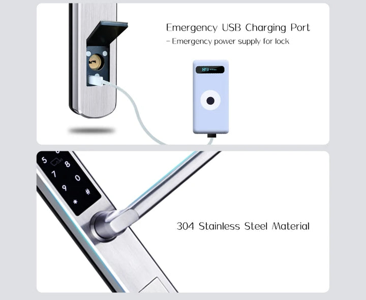 waterproof biometric fingerprint door Locks electronic Smart door lock RFID Card code lock For Aluminum Glass Door