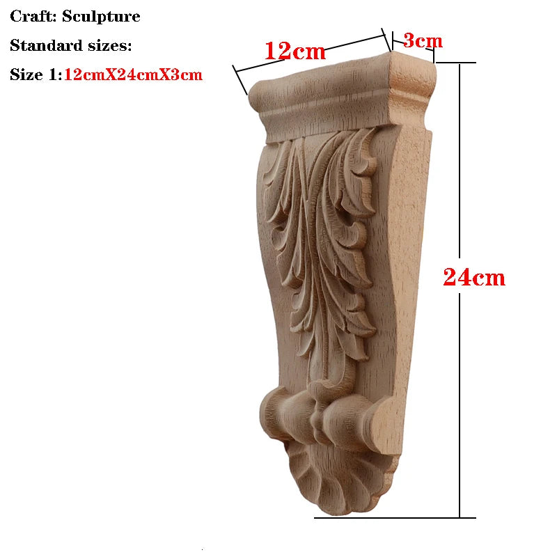 Retro Vintage Wood Carved Onlay Applique Carpenter Frame Decal Furniture
