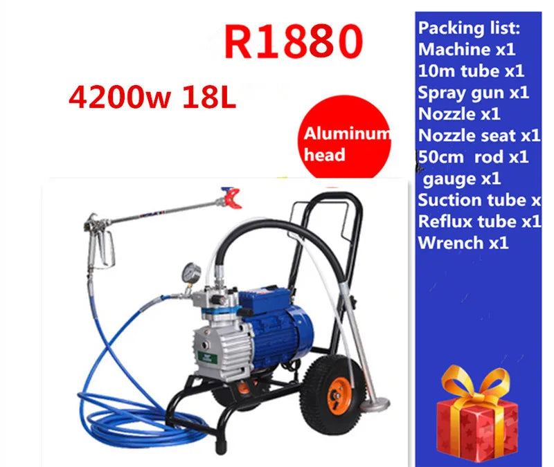 3000W/4000W/4800W High-pressure airless spraying machine Professional Airless Spray Gun High quality   painting machine tool