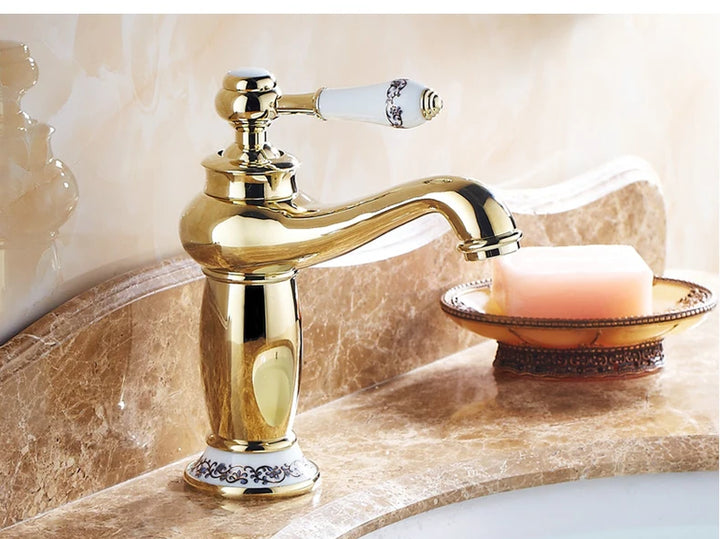 Bathroom Antique Bronze Finish Brass Basin Sink Solid Brass Faucets Single Handle Water Mixer Taps Bath Crane  ELFCT001