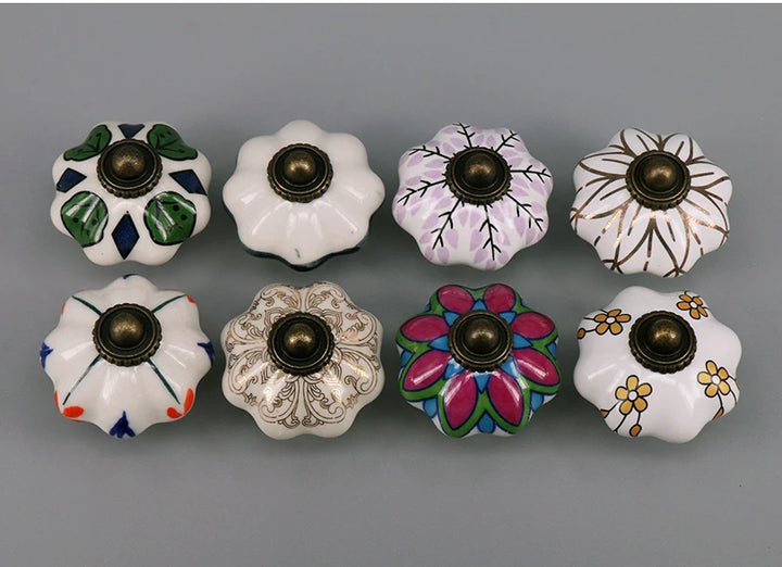 One Piece Vintage Ceramic Door Knobs for Cabinet Drawer, Closet Cupboard Wardrobe  furniture door  Pull Handle