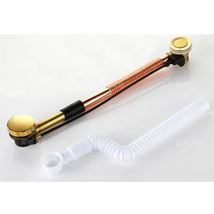 Copper rotary bathtub water removal device sewer pipe chorme or golden bathtub drain Bath Waste and Overflow